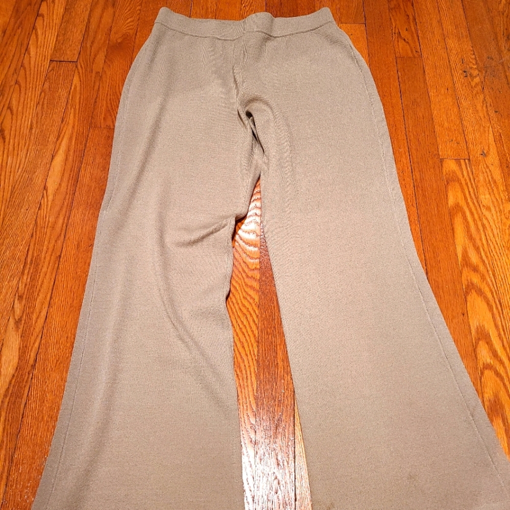St. John Collection Tan/Creme Pants, Wide Leg, Size 14